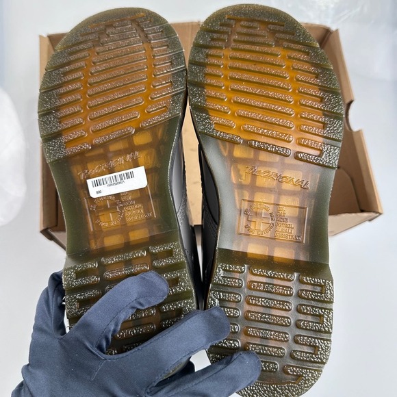 NIB Dr. Martins Patent Leather Combat Boots Gray US 9 - Picture 9 of 14